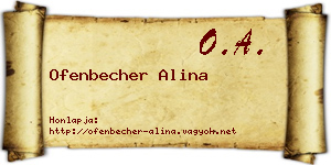 Ofenbecher Alina névjegykártya